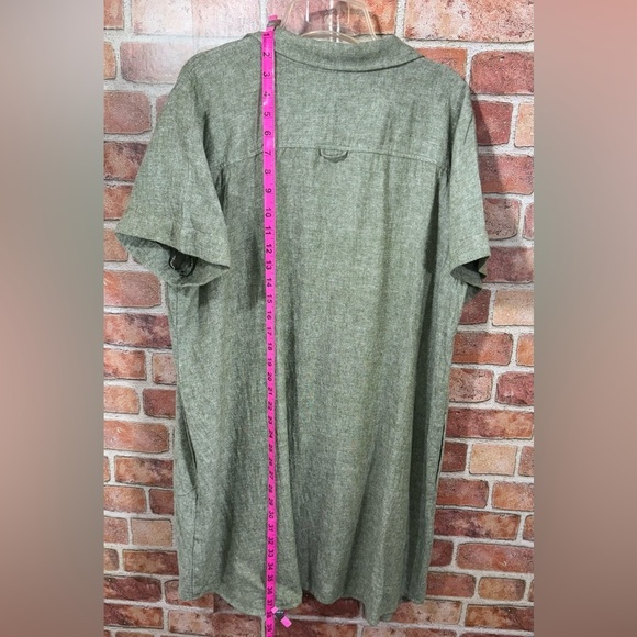 Susan Graver pure linen blend button front dress XLP - Picture 3 of 8